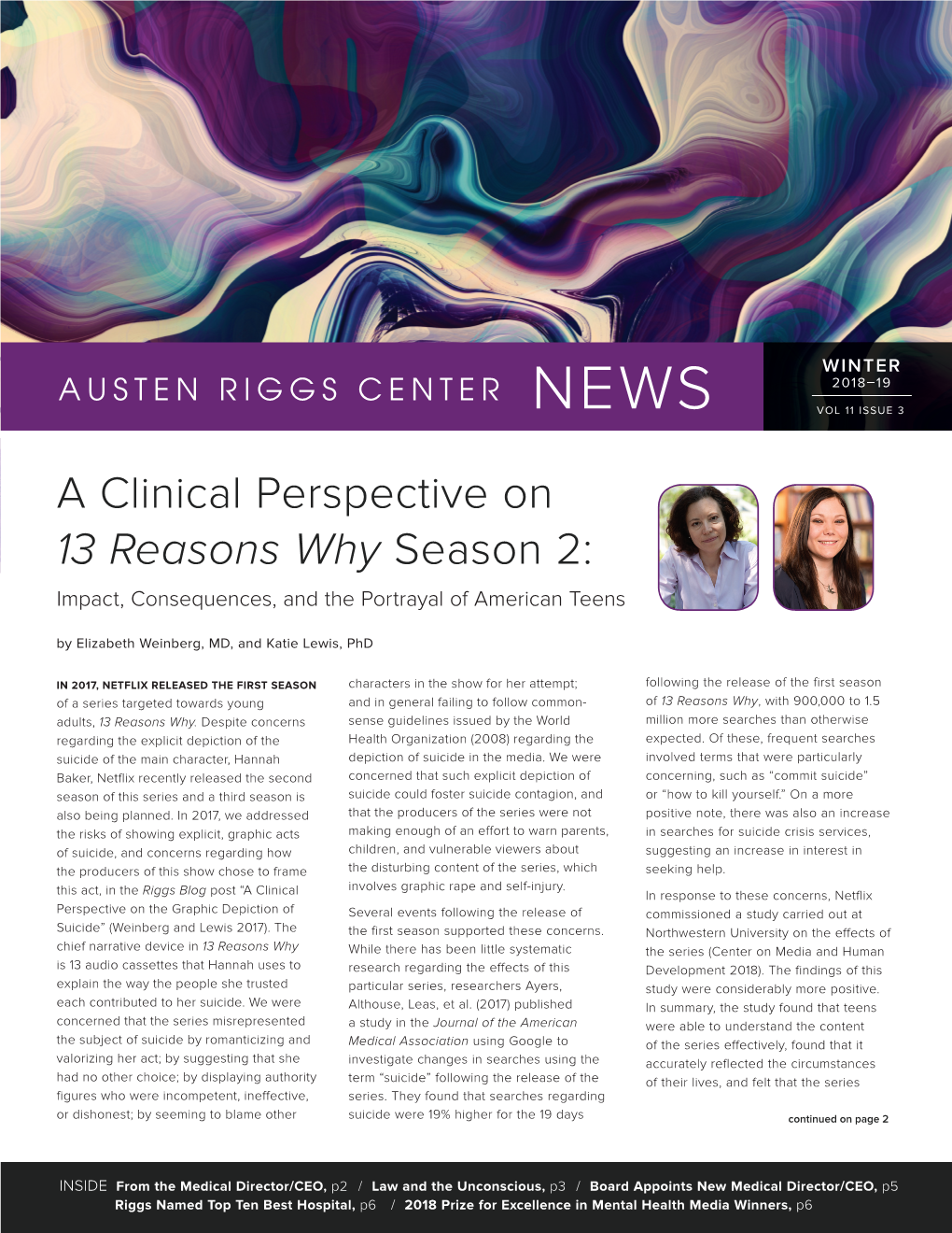 13 Reasons Why Season 2: Impact, Consequences, and the Portrayal of American Teens by Elizabeth Weinberg, MD, and Katie Lewis, Phd