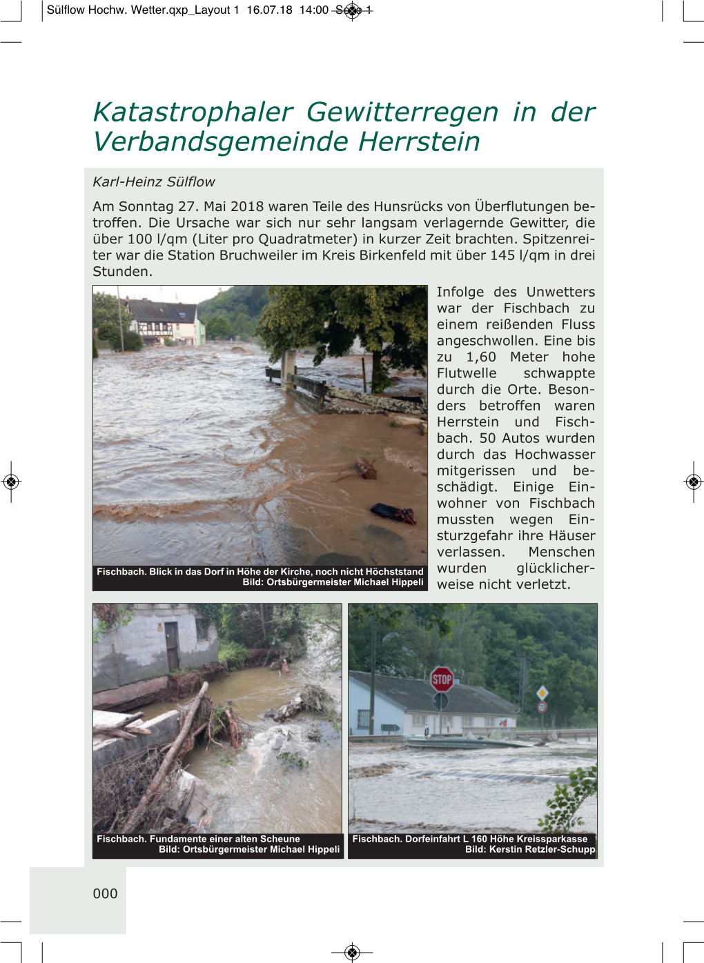 Katastrophaler Gewitterregen in Der Verbandsgemeinde Herrstein