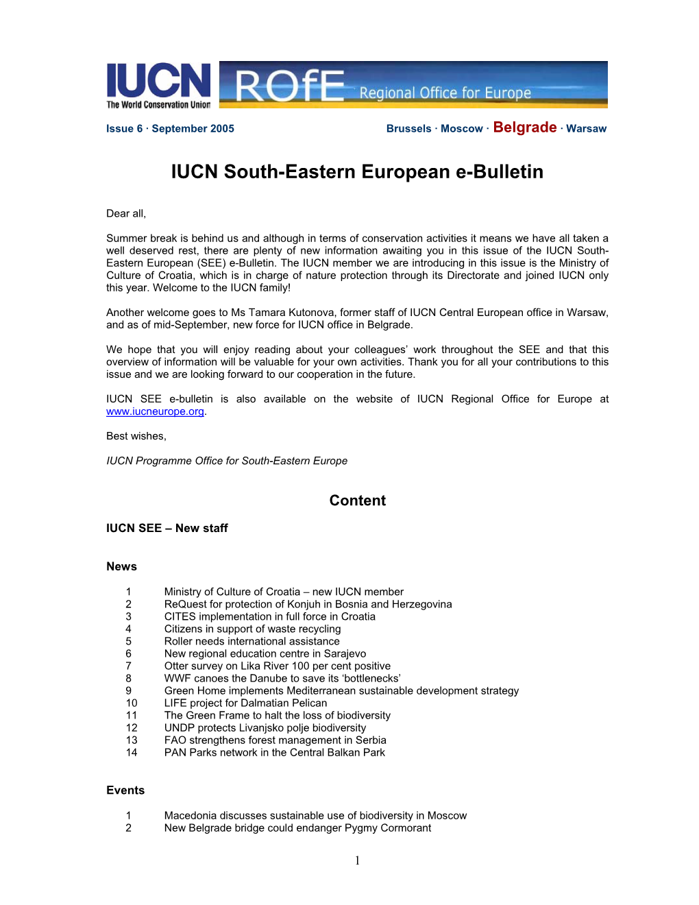IUCN South-Eastern European E-Bulletin 6