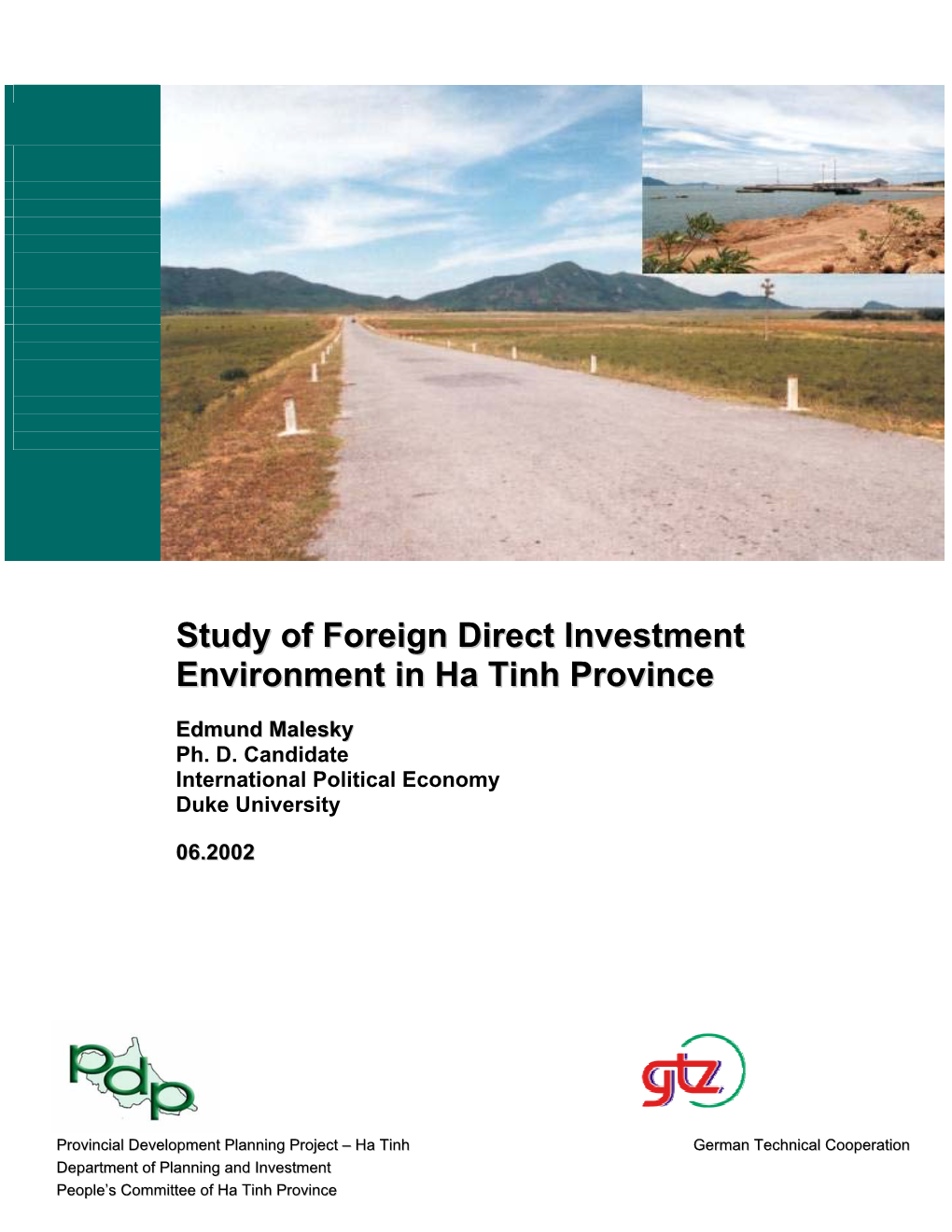 Study of Foreign Direct Investment Environment in Ha Tinh Province, North-Central Vietnam