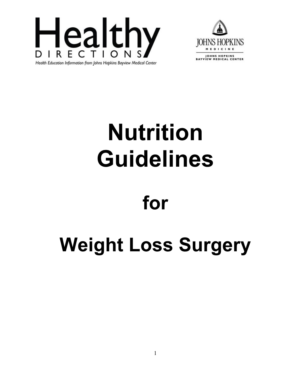 Nutrition Guidelines for Weight Loss Surgery