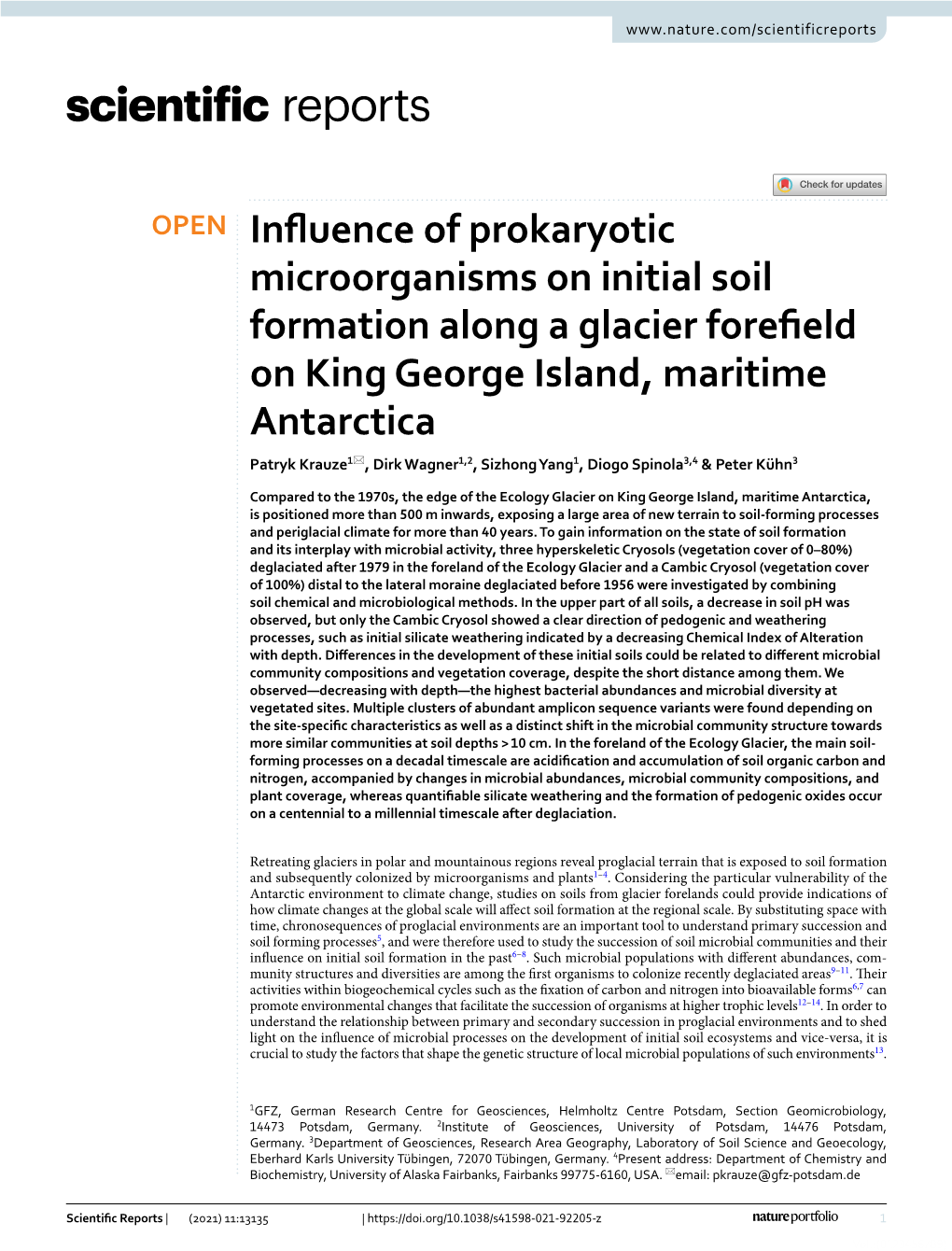 Influence of Prokaryotic Microorganisms on Initial Soil