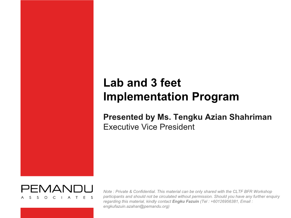 Lab and 3 Feet Implementation Program