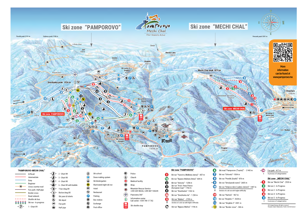 Pamporovo Ski Trail Map 2019