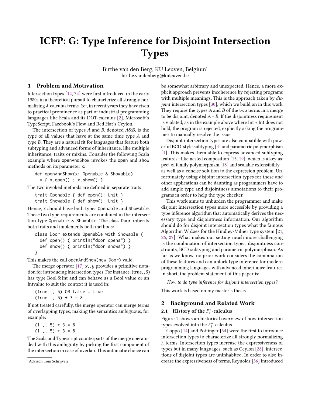 ICFP: G: Type Inference for Disjoint Intersection Types