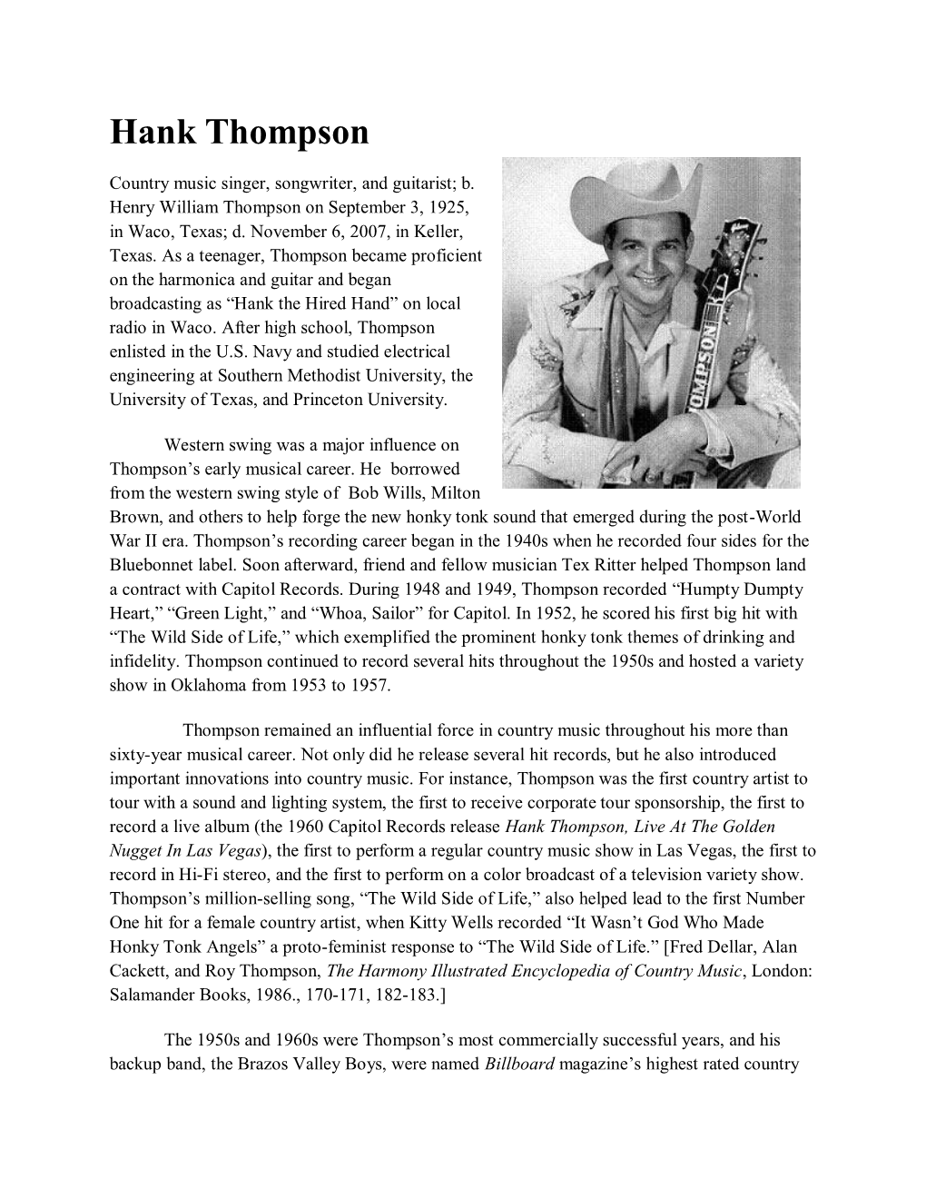 Hank Thompson