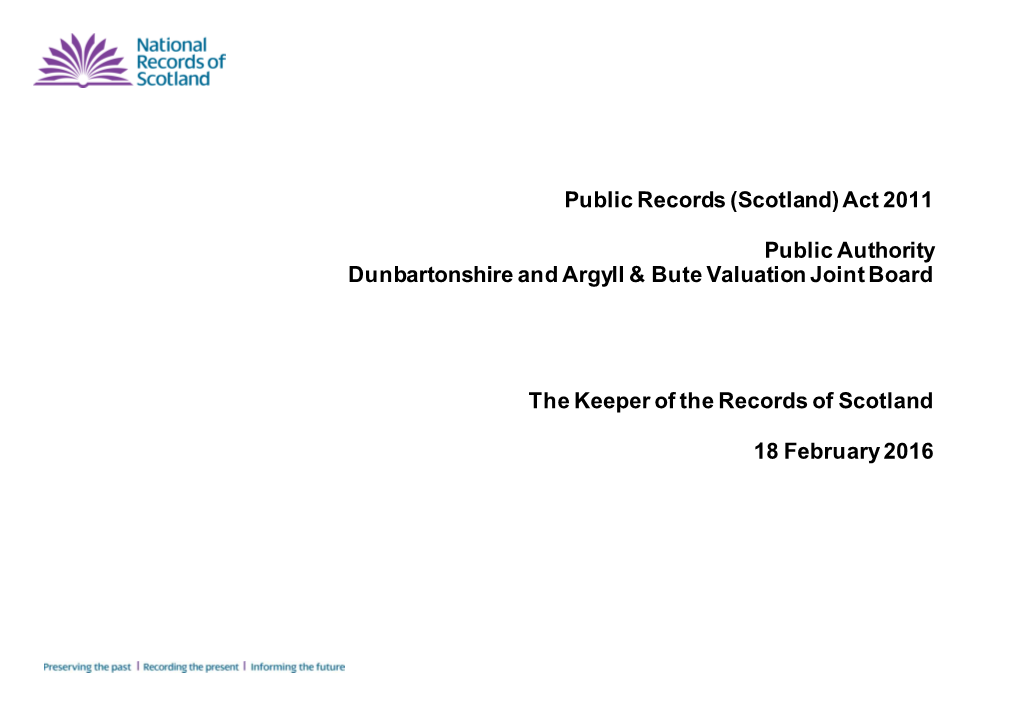 Dunbartonshire and Argyll & Bute Valuation Joint Board Assessment