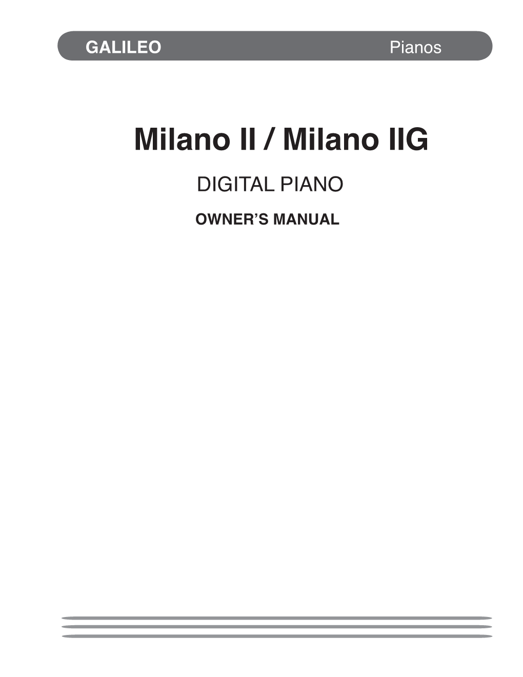 Galileo Milano II Manual