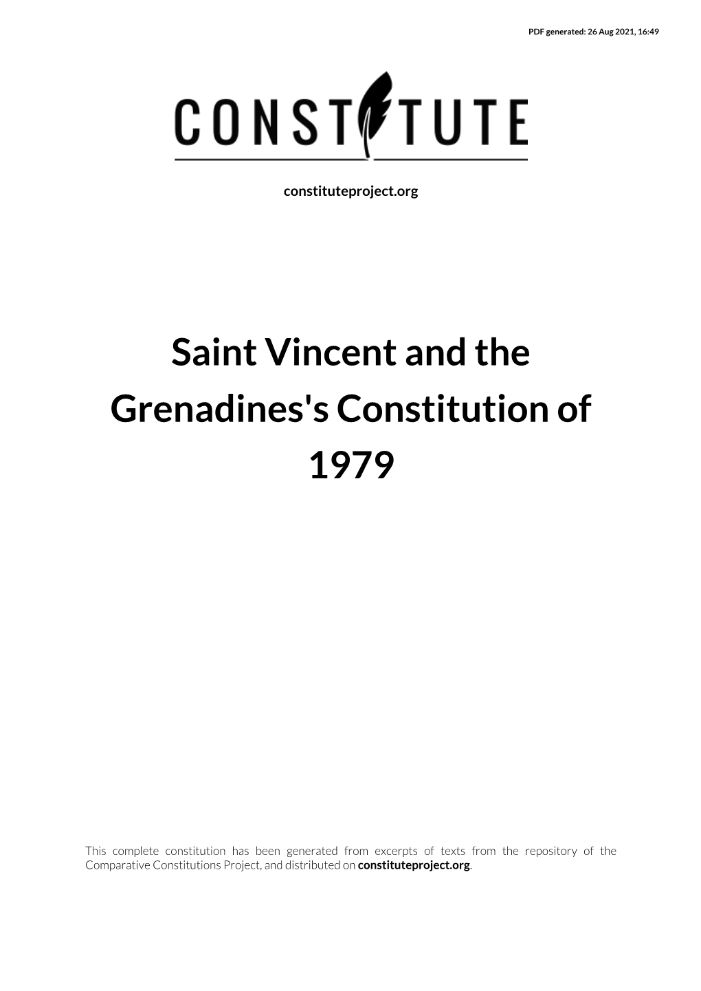 Saint Vincent and the Grenadines's Constitution of 1979