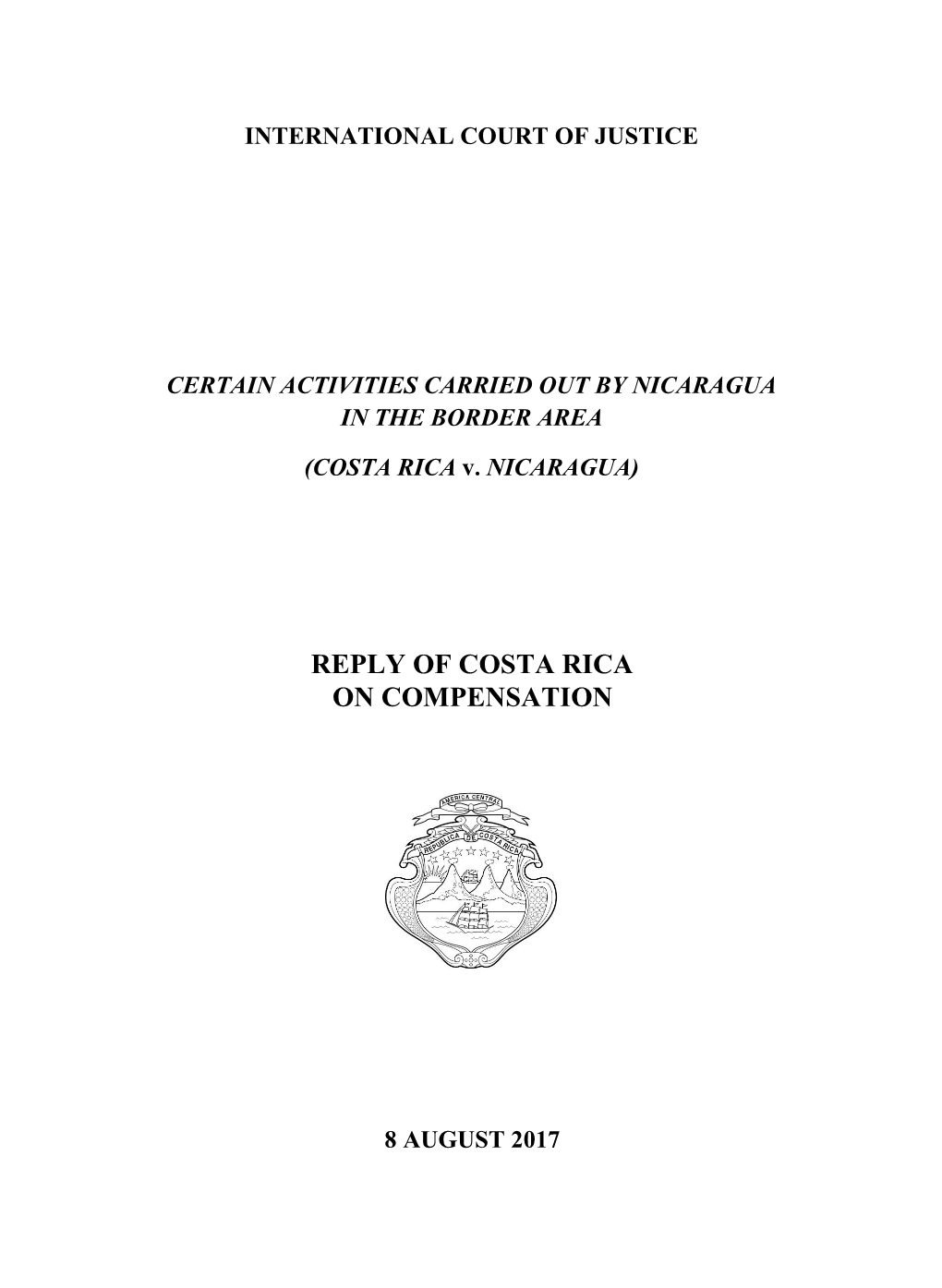 Reply of Costa Rica on Compensation