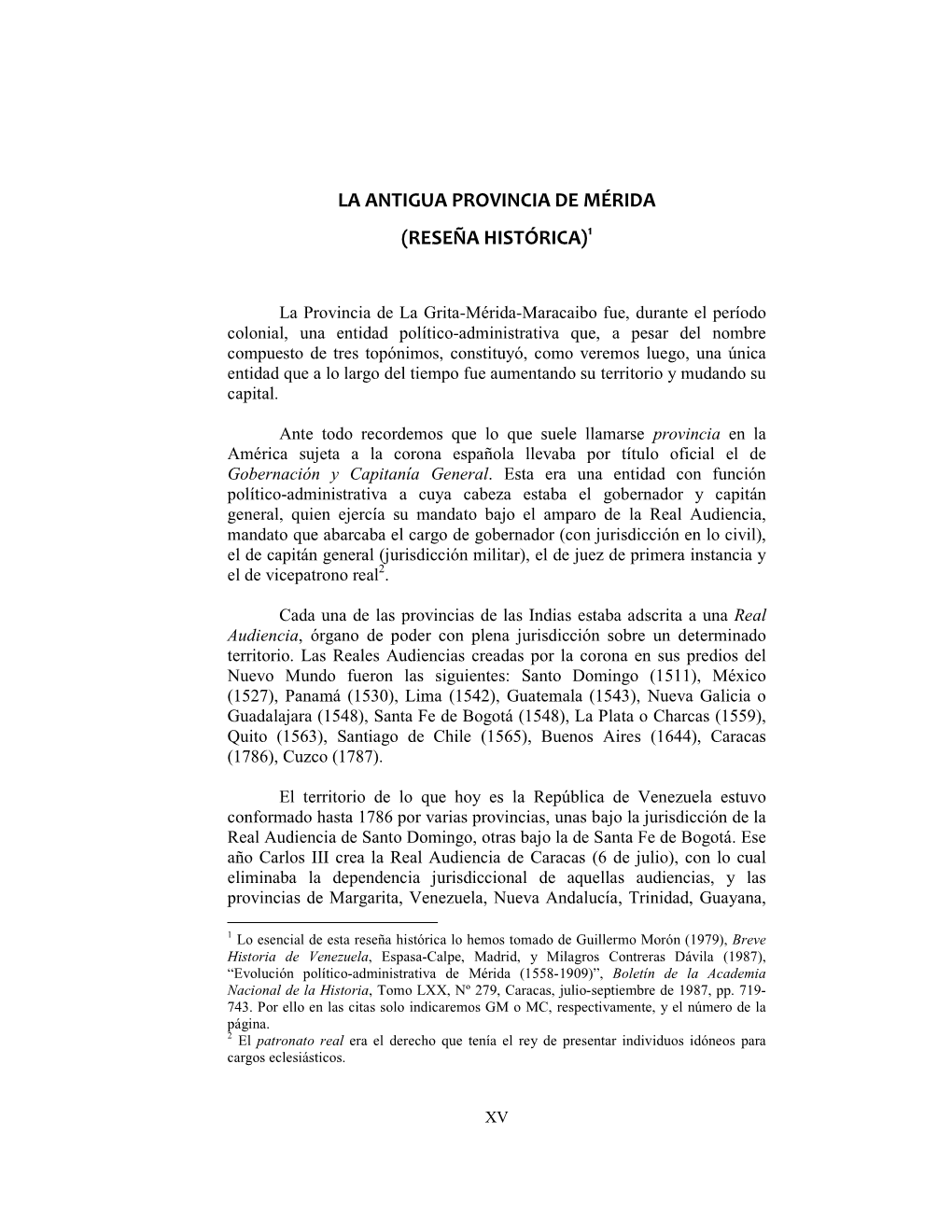La Antigua Provincia De Mérida (Reseña Histórica)1
