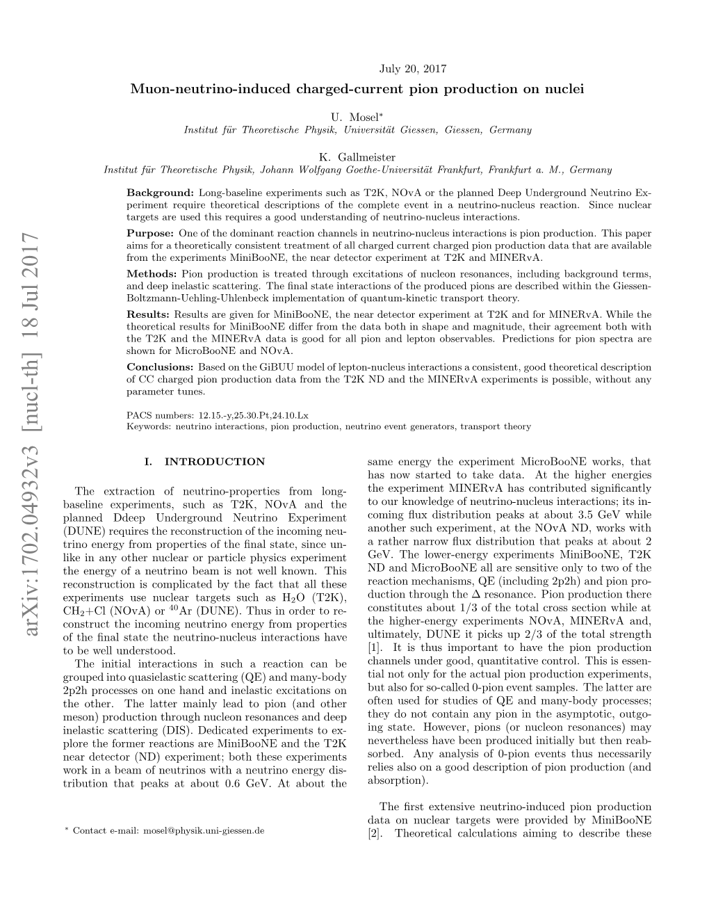 Arxiv:1702.04932V3 [Nucl-Th] 18 Jul 2017 CH Rbto Htpasa Bu