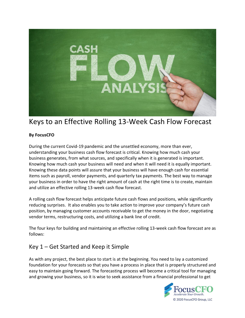 Keys to an Effective Rolling 13-Week Cash Flow Forecast