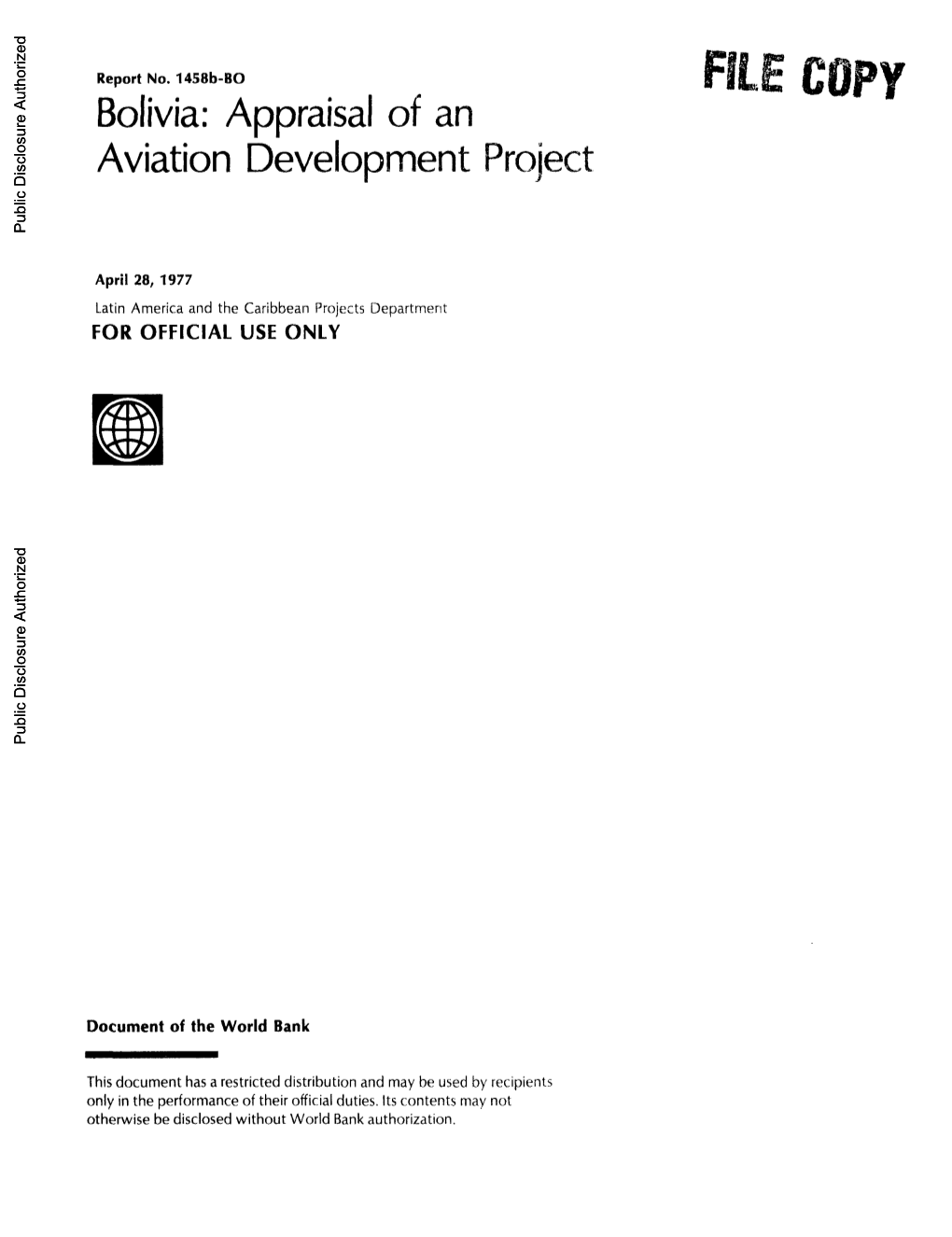 Bolivia: Appraisal of an Aviation Development Project