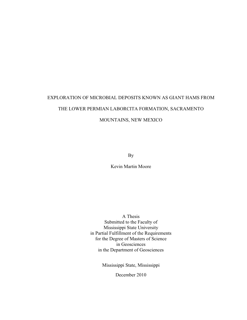 Exploration of Microbial Deposits Known As Giant Hams From