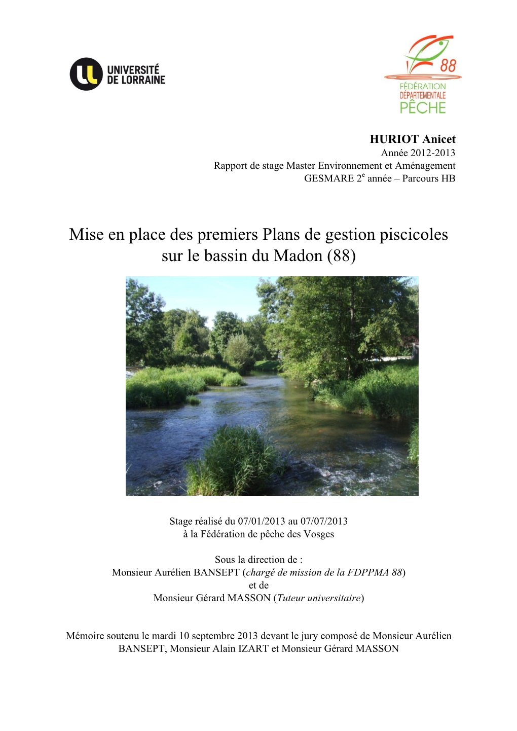 Mise En Place Des Premiers Plans De Gestion Piscicoles Sur Le Bassin Du Madon (88)