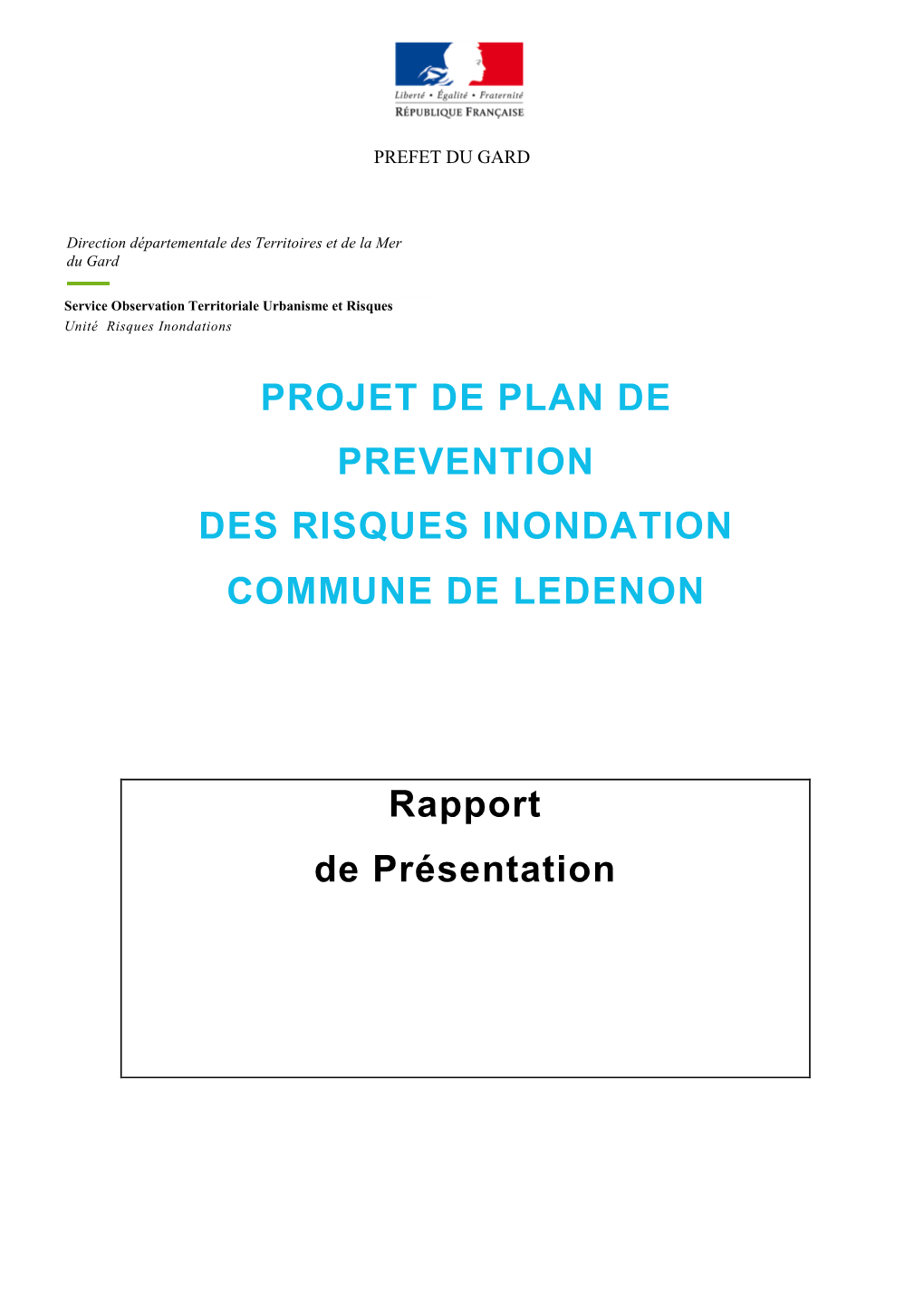 Projet De Plan De Prevention Des Risques Inondation