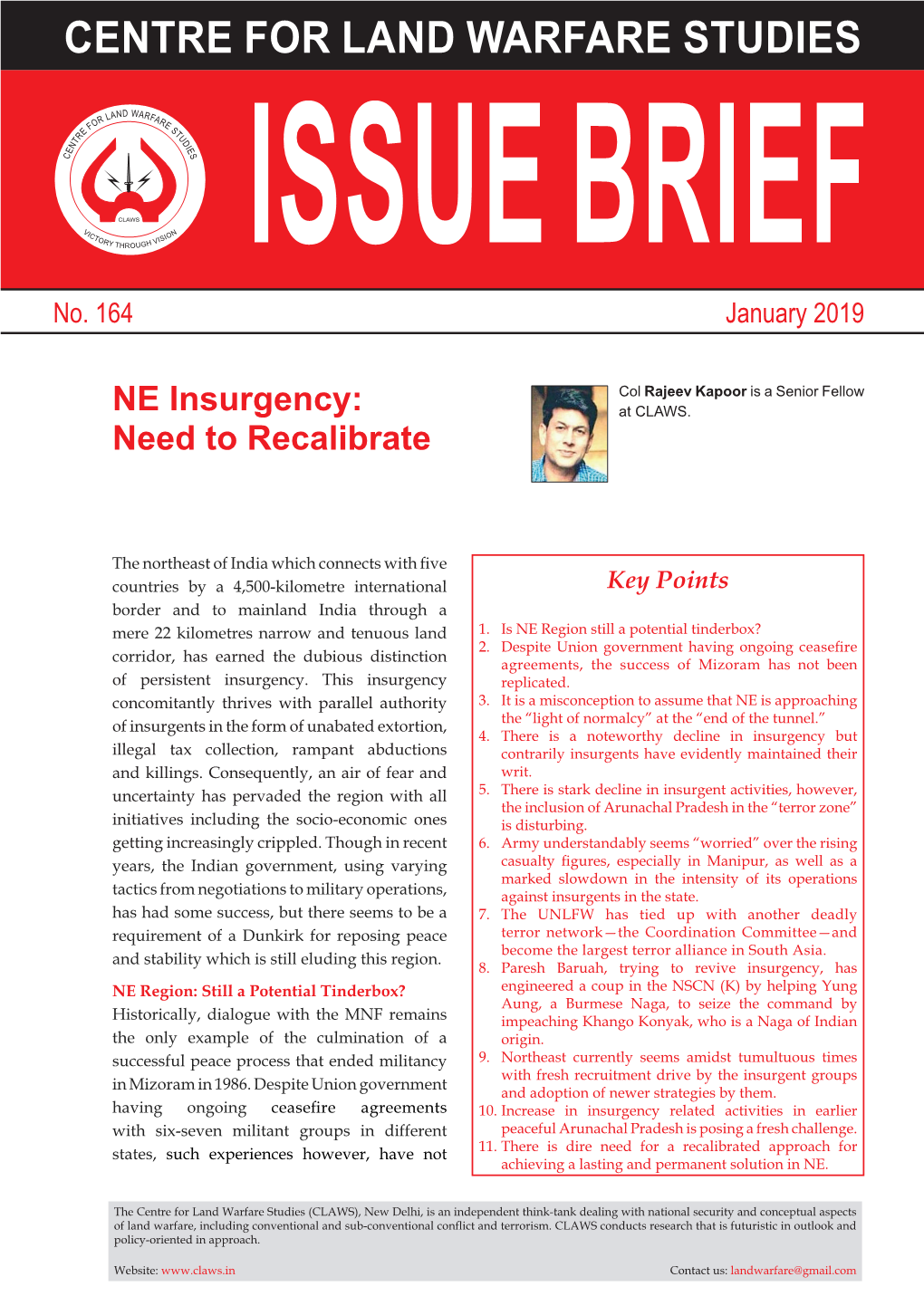NE Insurgency: Need to Recalibrate