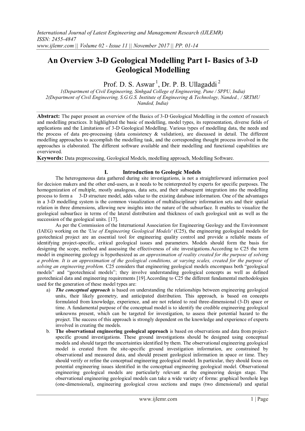 Basics of 3-D Geological Modelling