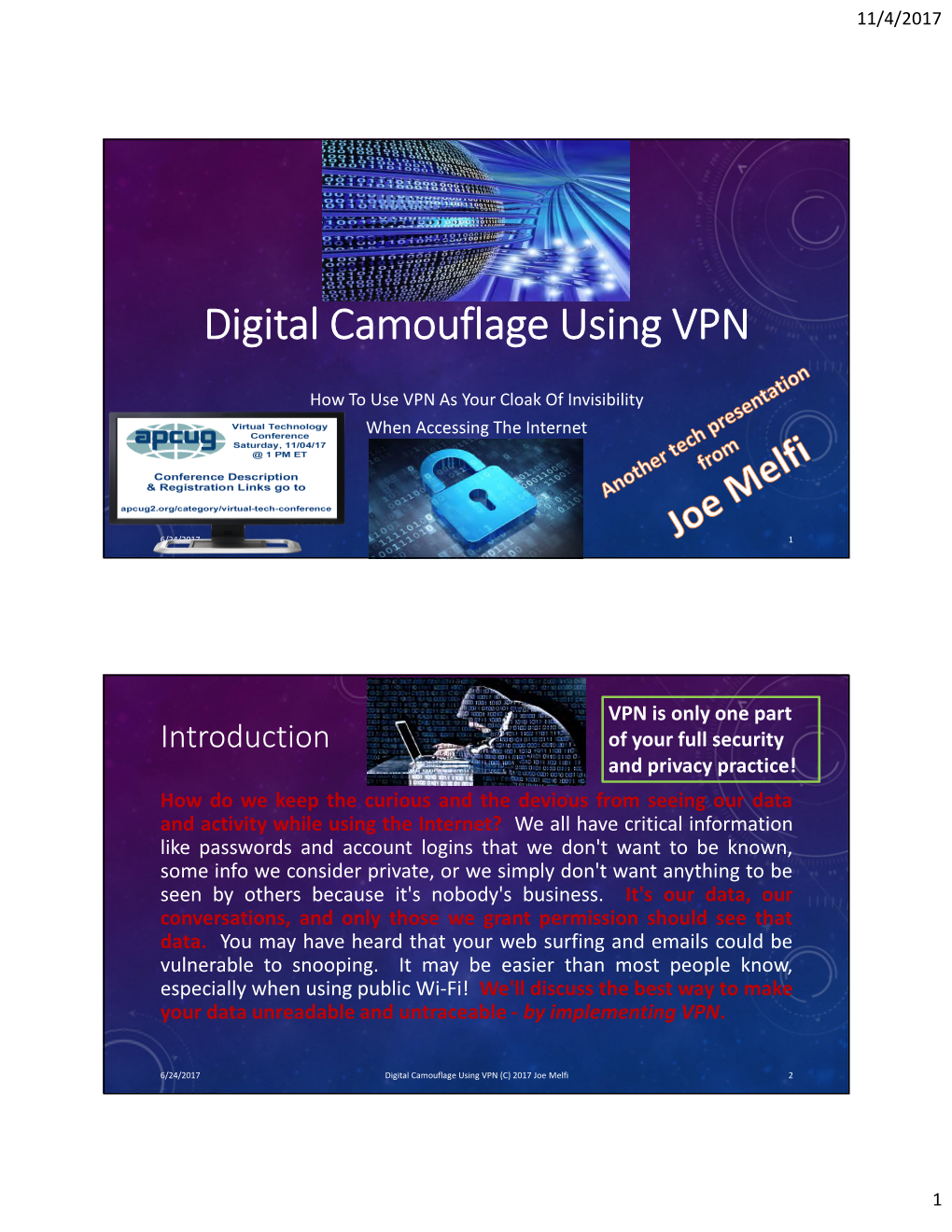 Digital Camouflage Using VPN
