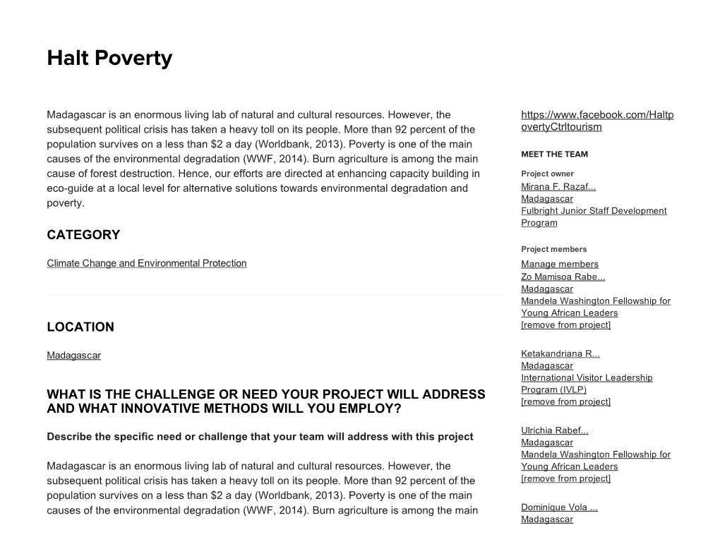 Halt Poverty