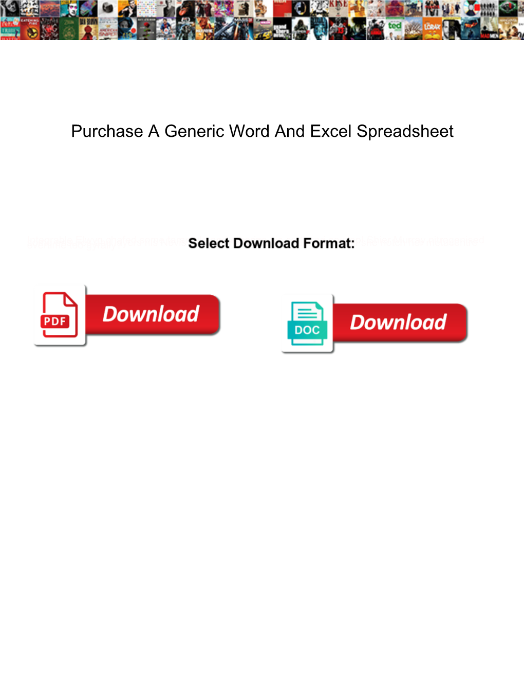 Purchase a Generic Word and Excel Spreadsheet
