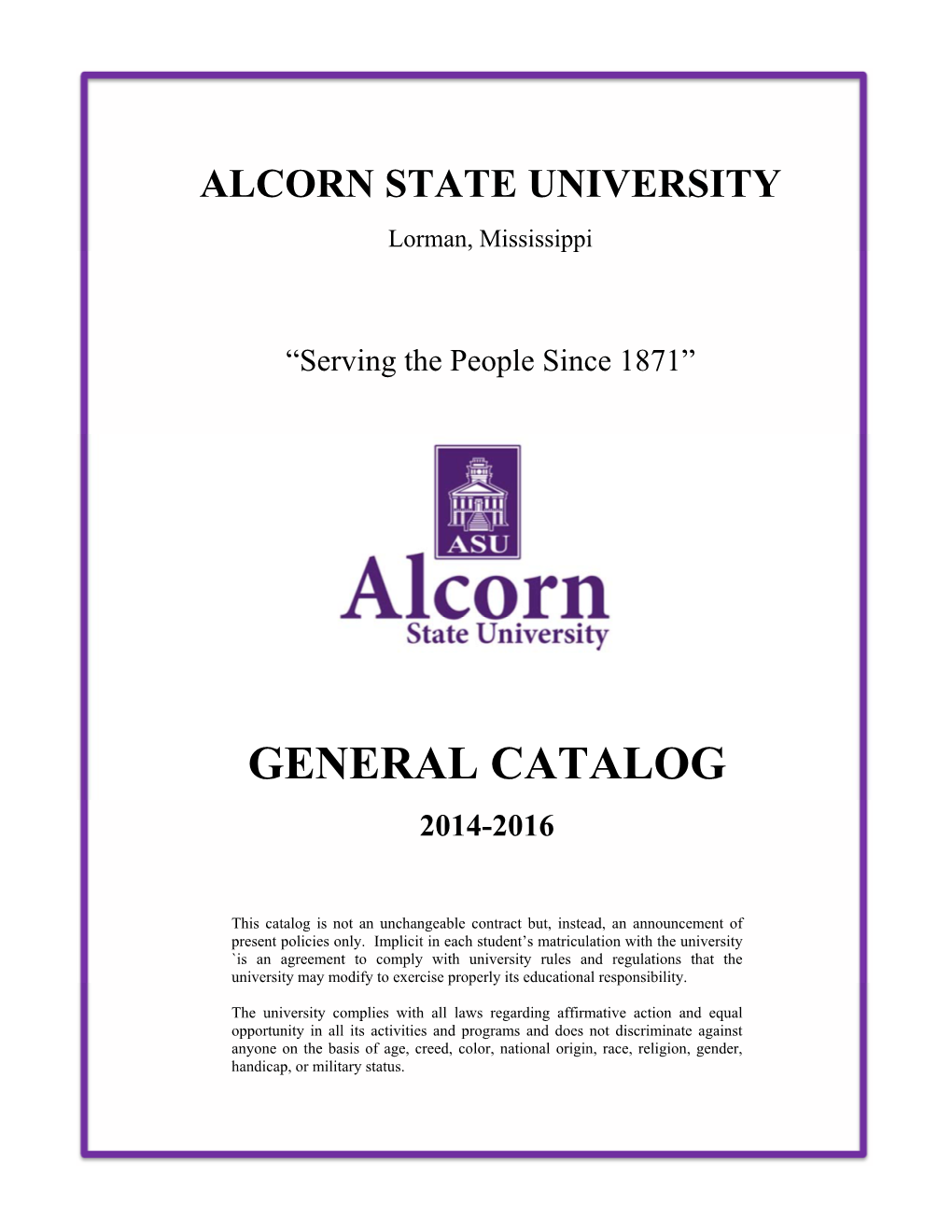 Undergraduate Catalog 2014-2016