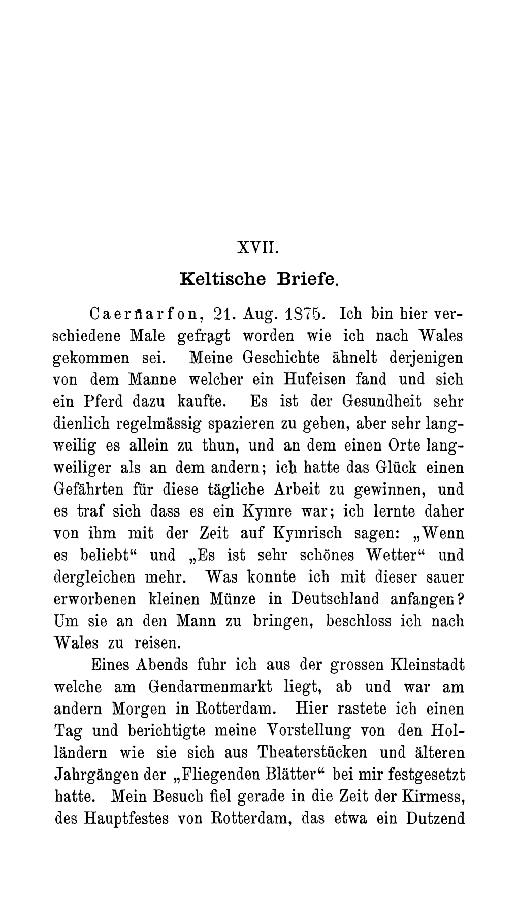 Keltische Briefe. Caernarfon, 21