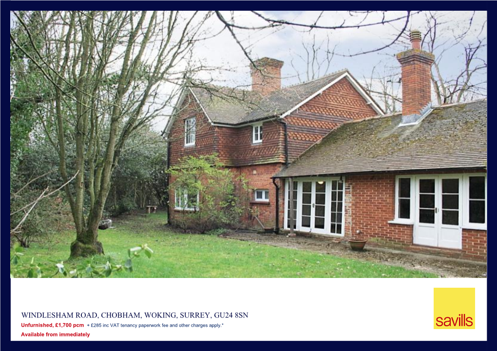 Windlesham Road, Chobham, Woking, Surrey, Gu24 8Sn