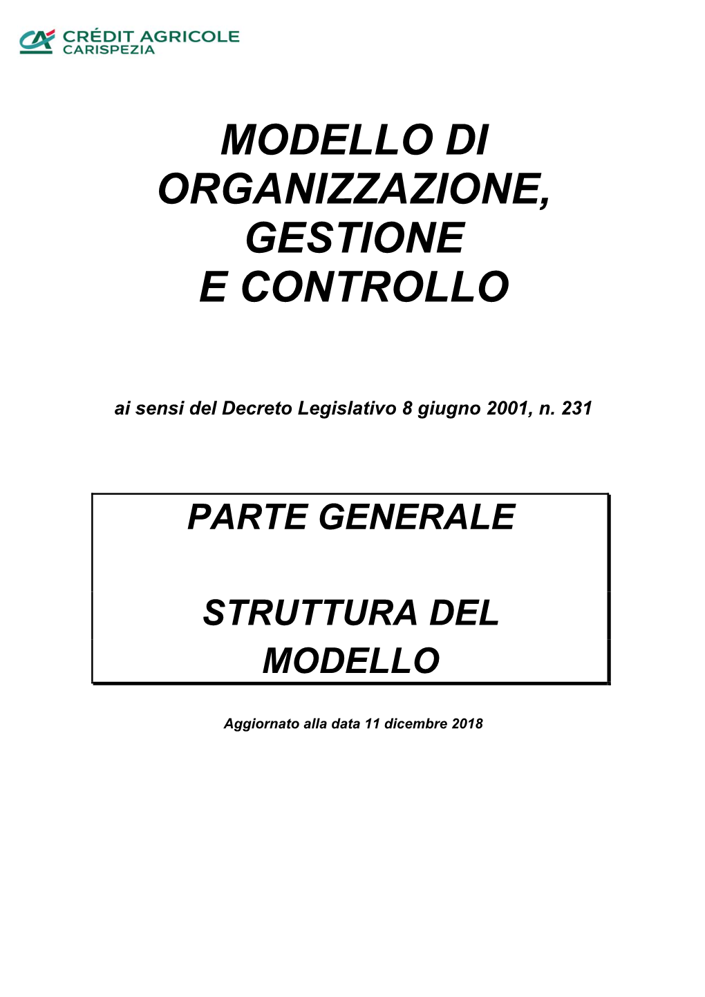 Modello Di Organizzazione, Gestione E Controllo