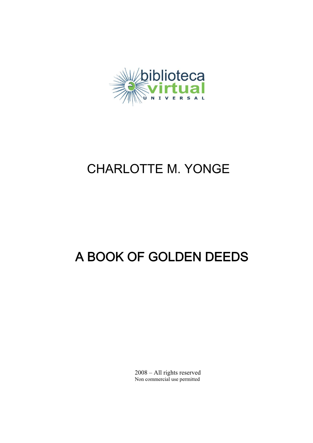 Charlotte M. Yonge a Book of Golden Deeds