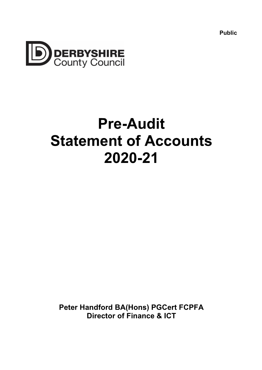 Pre-Audit Statement of Accounts 2020 to 2021