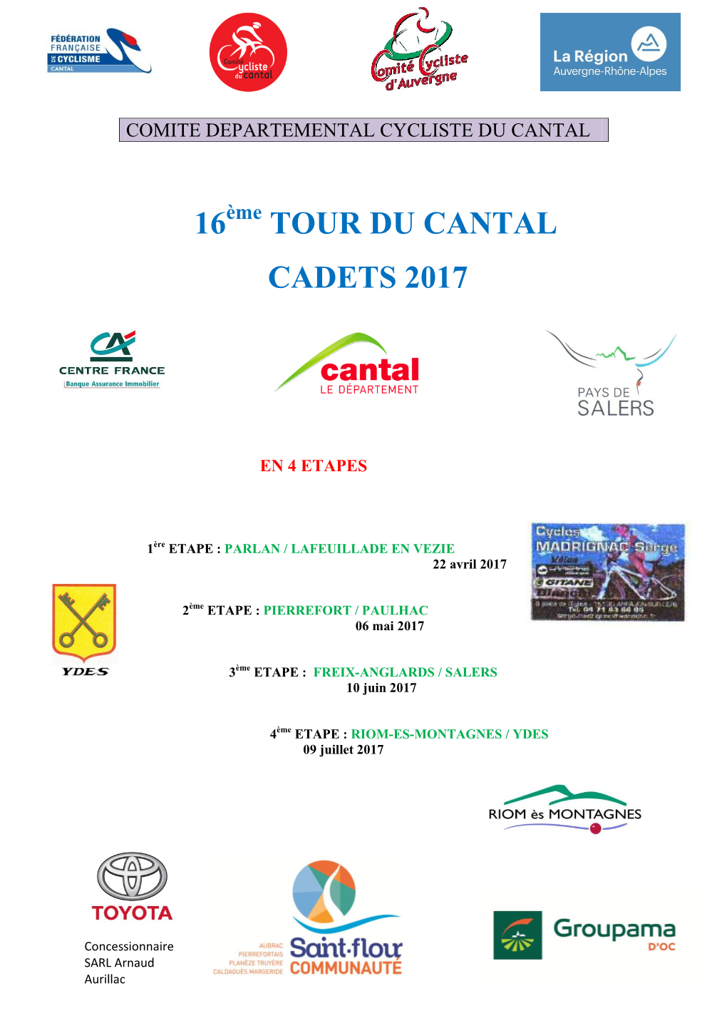 16 Tour Du Cantal Cadets 2017