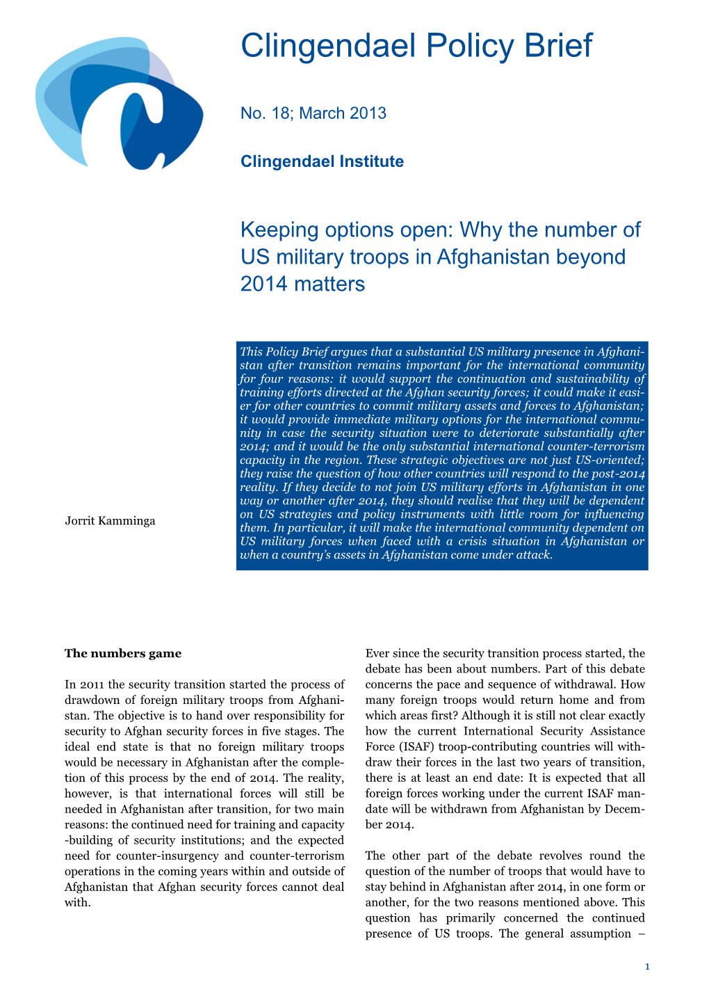 Clingendael Policy Brief