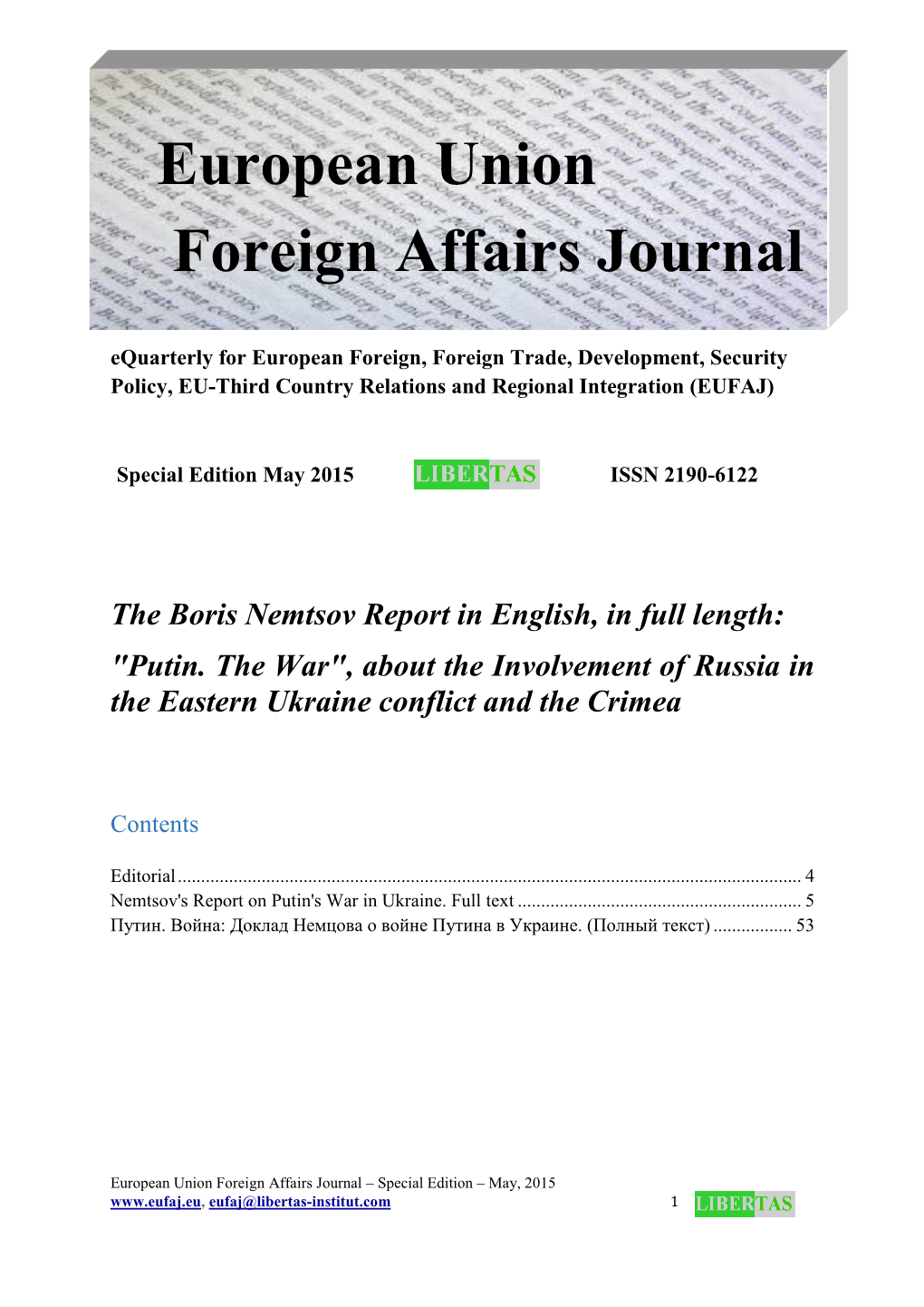 European Union Foreign Affairs Journal