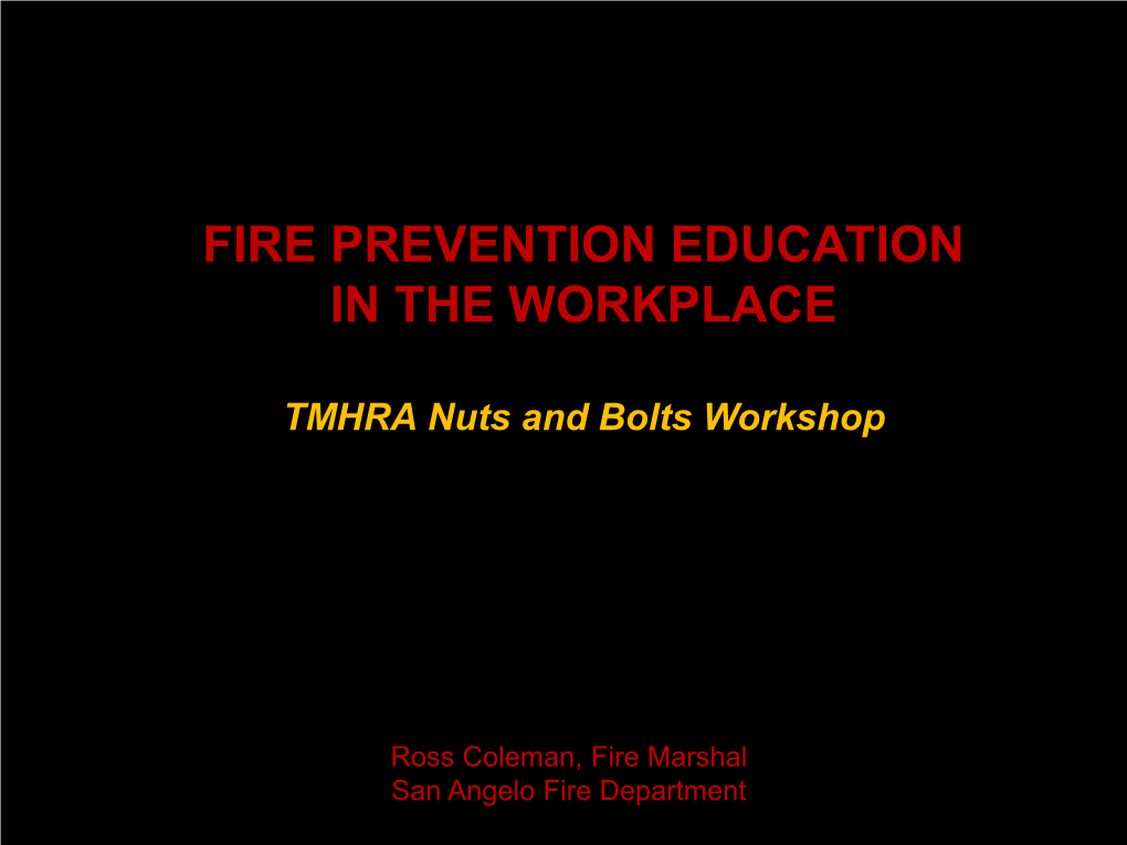 Fire Prevention Education in the Workplace