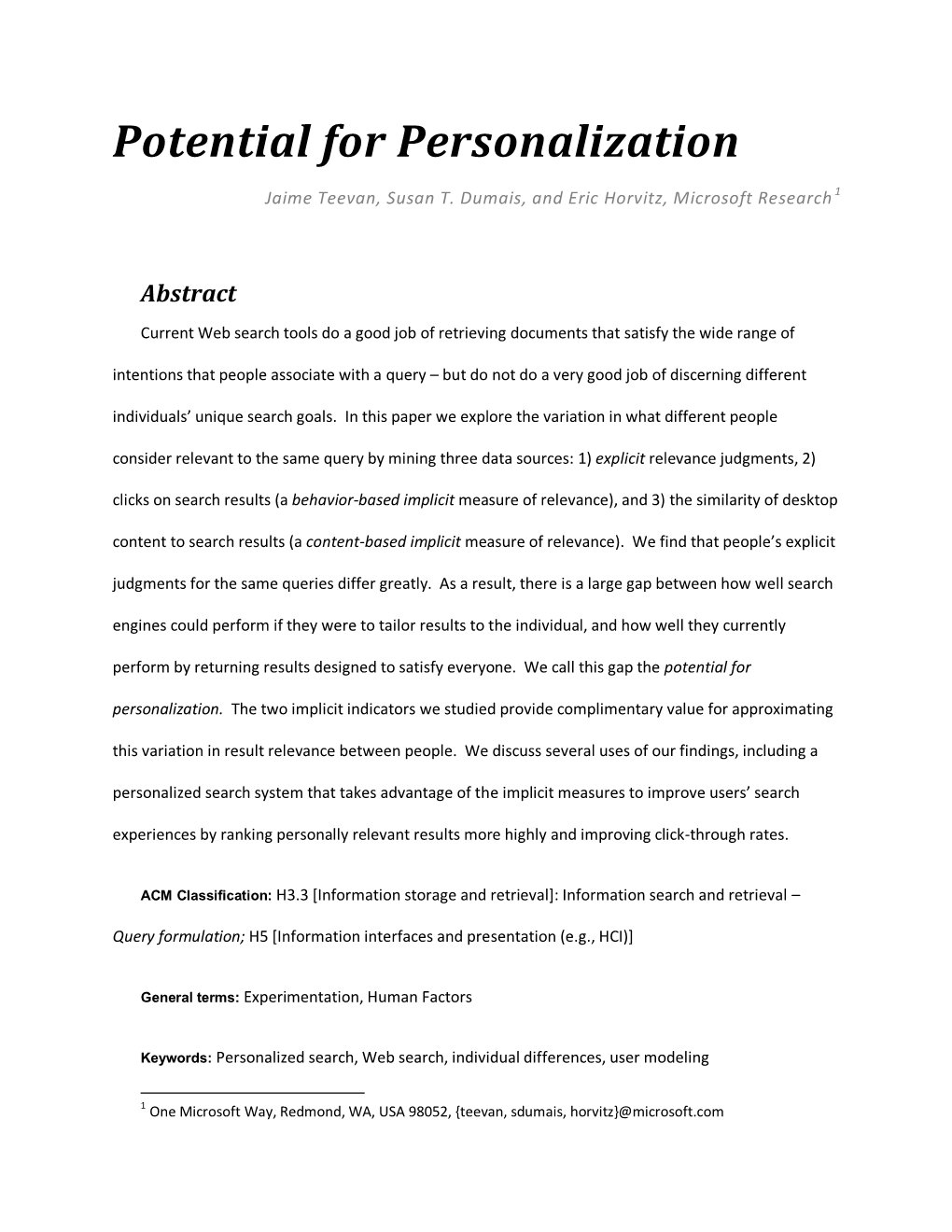 Personalizing Search When Personalization Is Valuable