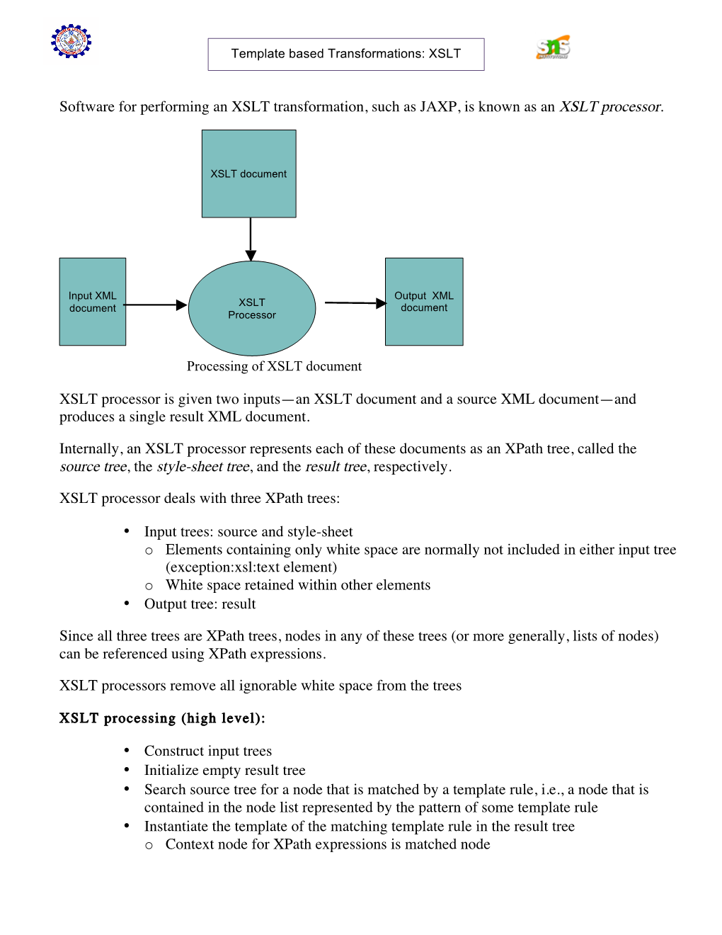 Source Tree, the Style-Sheet Tree, and the Result Tree, Respectively