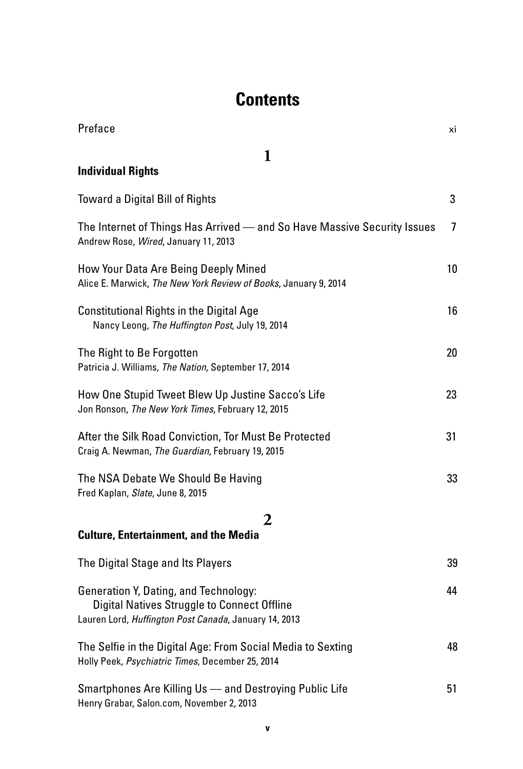 Table of Contents