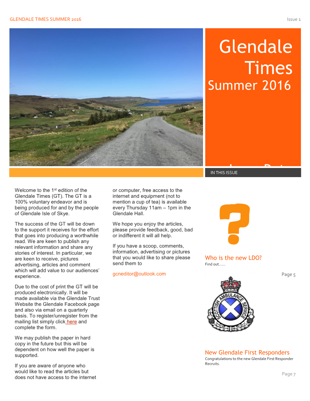 GLENDALE TIMES SUMMER 2016 Issue 1