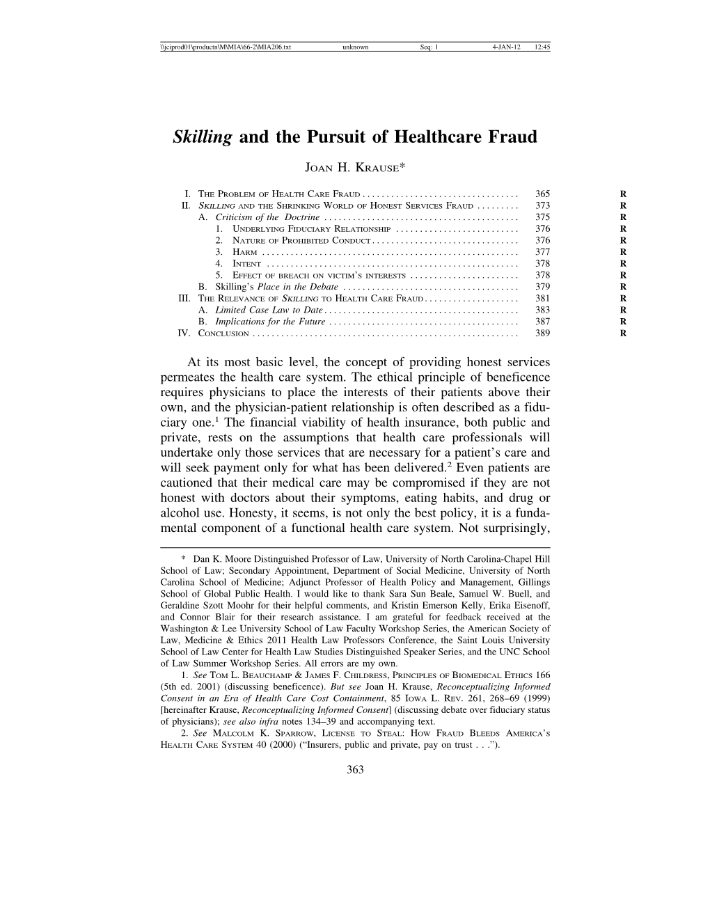 Skilling and the Pursuit of Healthcare Fraud