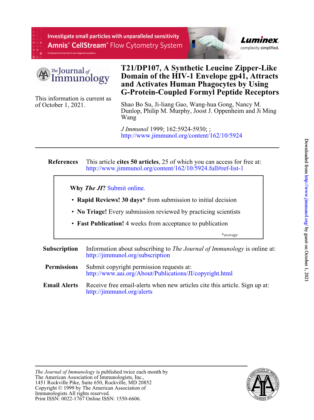 G-Protein-Coupled Formyl Peptide Receptors and Activates Human