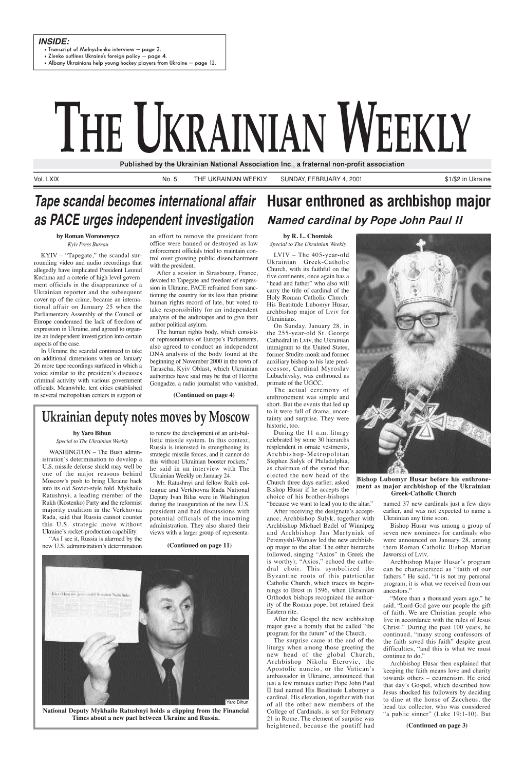 The Ukrainian Weekly 2001, No.5