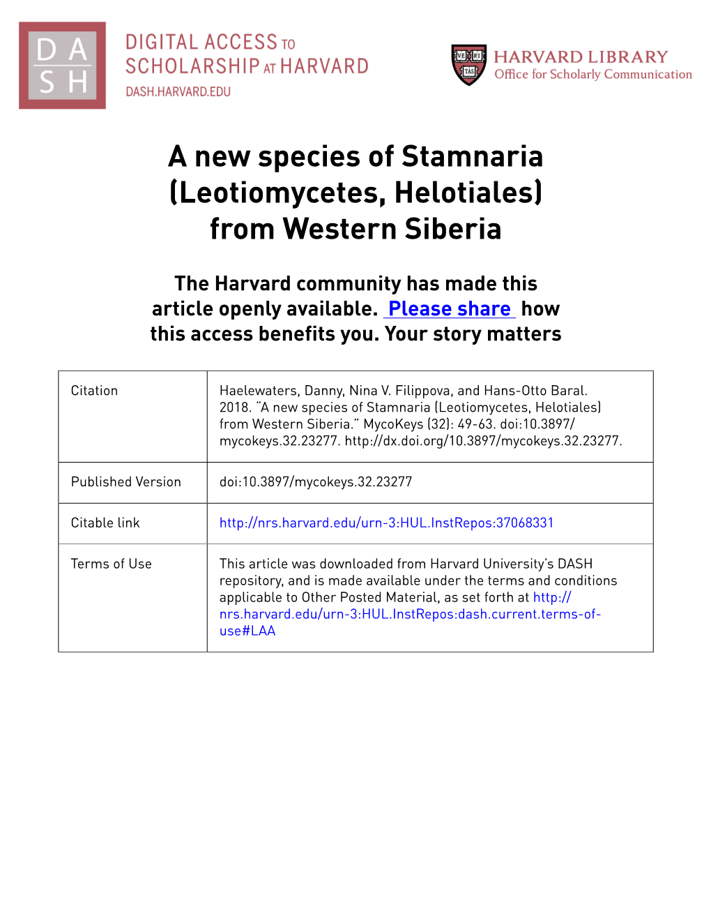 (Leotiomycetes, Helotiales) from Western Siberia