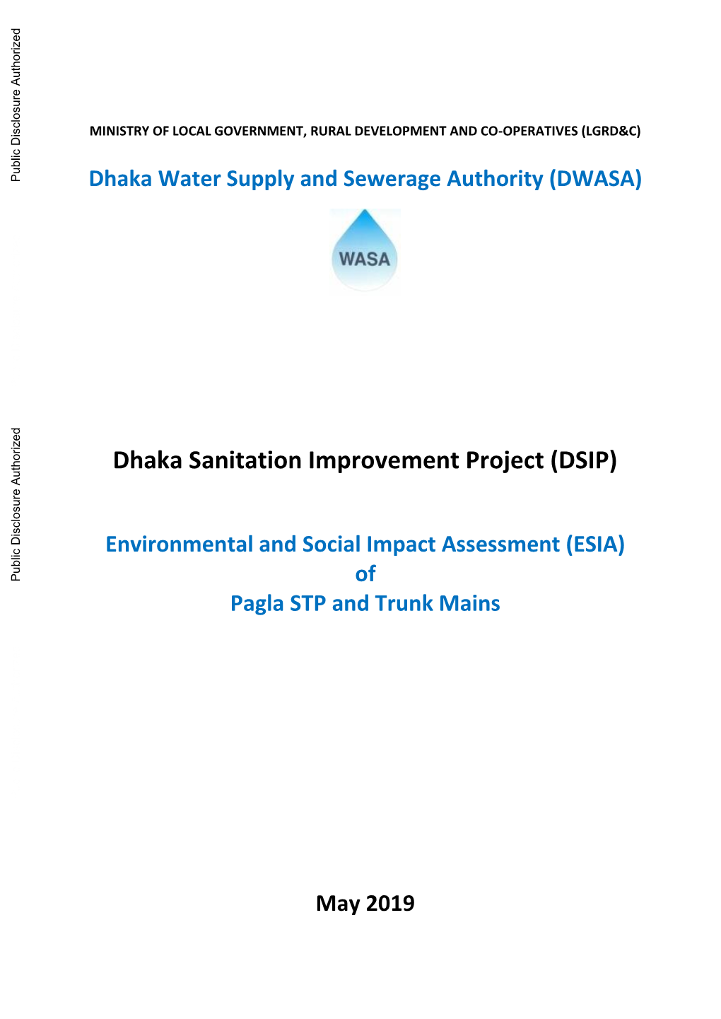 Dhaka Water Supply and Sewerage Authority (DWASA)