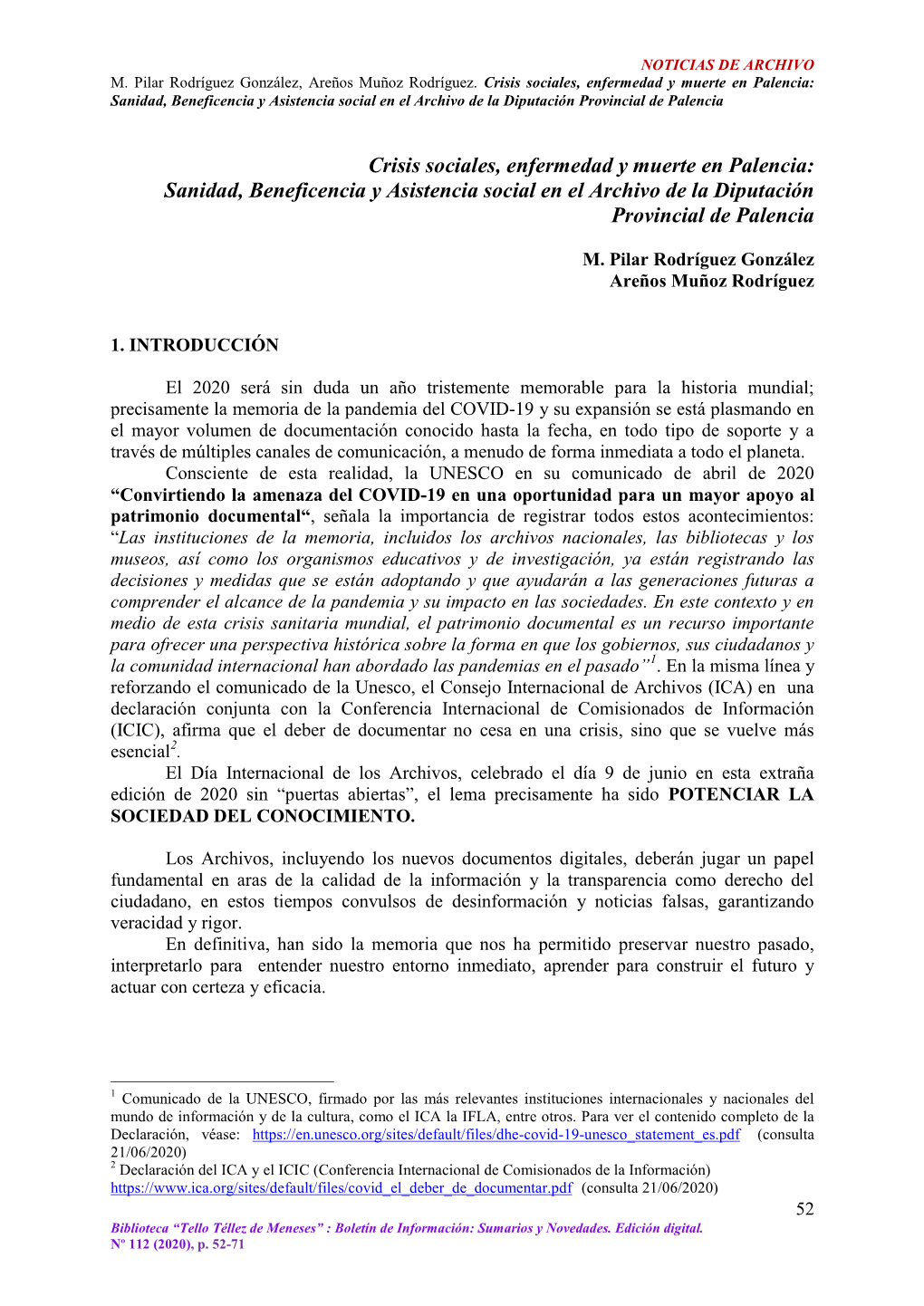 Crisis Sociales, Enfermedad Y Muerte En Palencia: Sanidad, Beneficencia Y Asistencia Social En El Archivo De La Diputación Provincial De Palencia