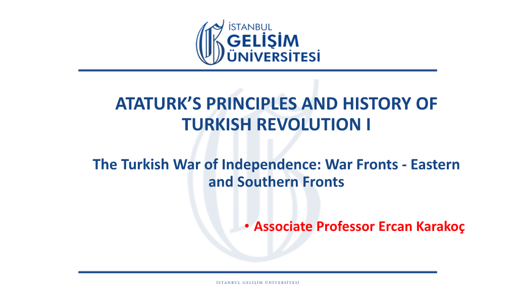 Ataturk's Principles and History of Turkish