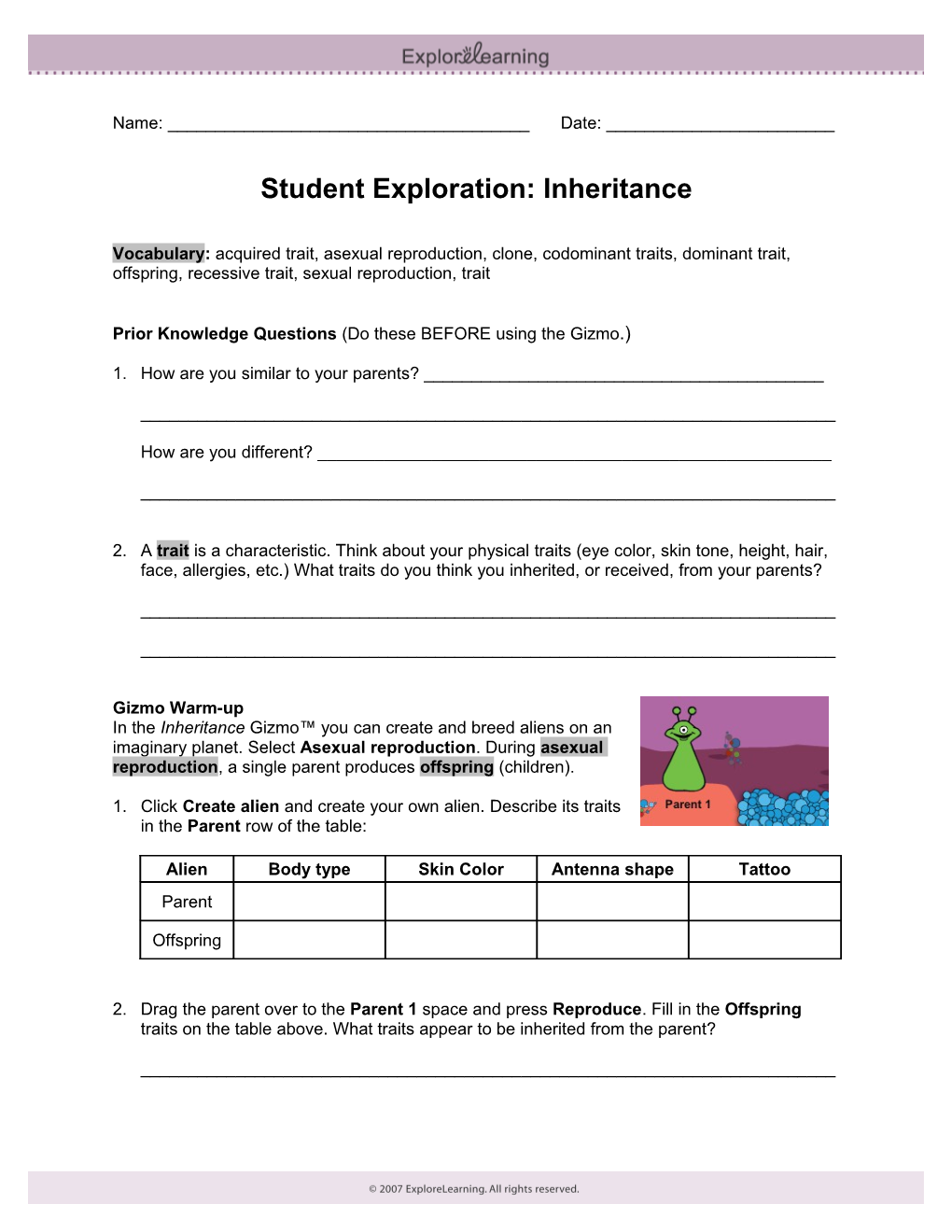 Student Exploration Sheet: Growing Plants s12