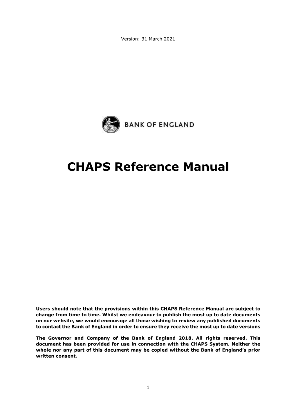 CHAPS Reference Manual