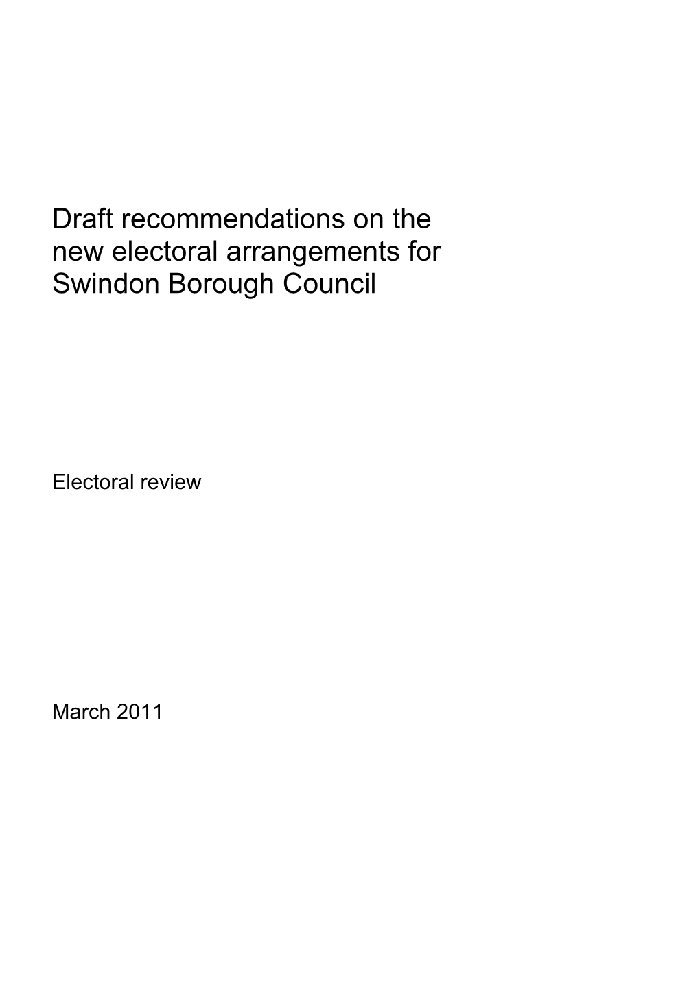 Draft Recommendations for Swindon Borough Council